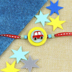 Ghasitaram Gifts Jaiccha Rakhi for Brother Rakhis Online KR24-056- Metal car Kids Rakhi