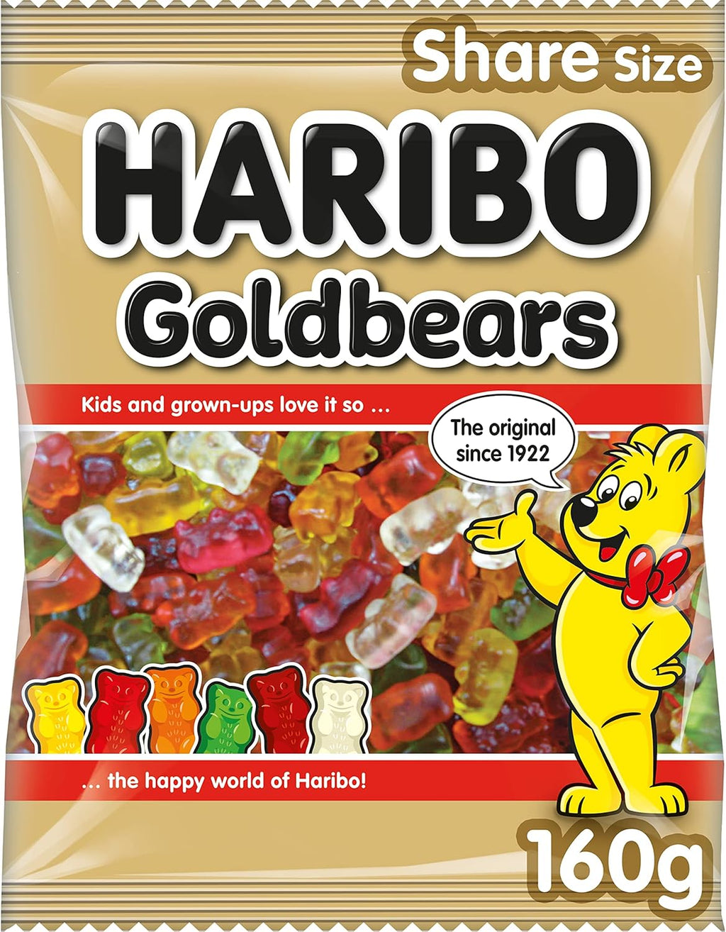 Haribo Goldbears Share Size Bag Pouch, 160g