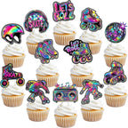 48 Pcs Roller Skate Cupcake Toppers Roller Skate Party Decorations Skating Birthday Party Favors