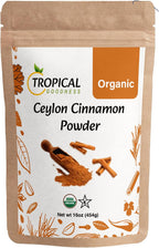 Tropical Goodness Organic Ceylon Cinnamon Powder 1 lb – Pure Sri Lanka Ground Cinnamon | USDA Organic, Non-GMO, Kosher, Gluten-Free | Authentic True Ceylon “Canela de Ceylán” | Fresh, Aromatic, Premium Quality