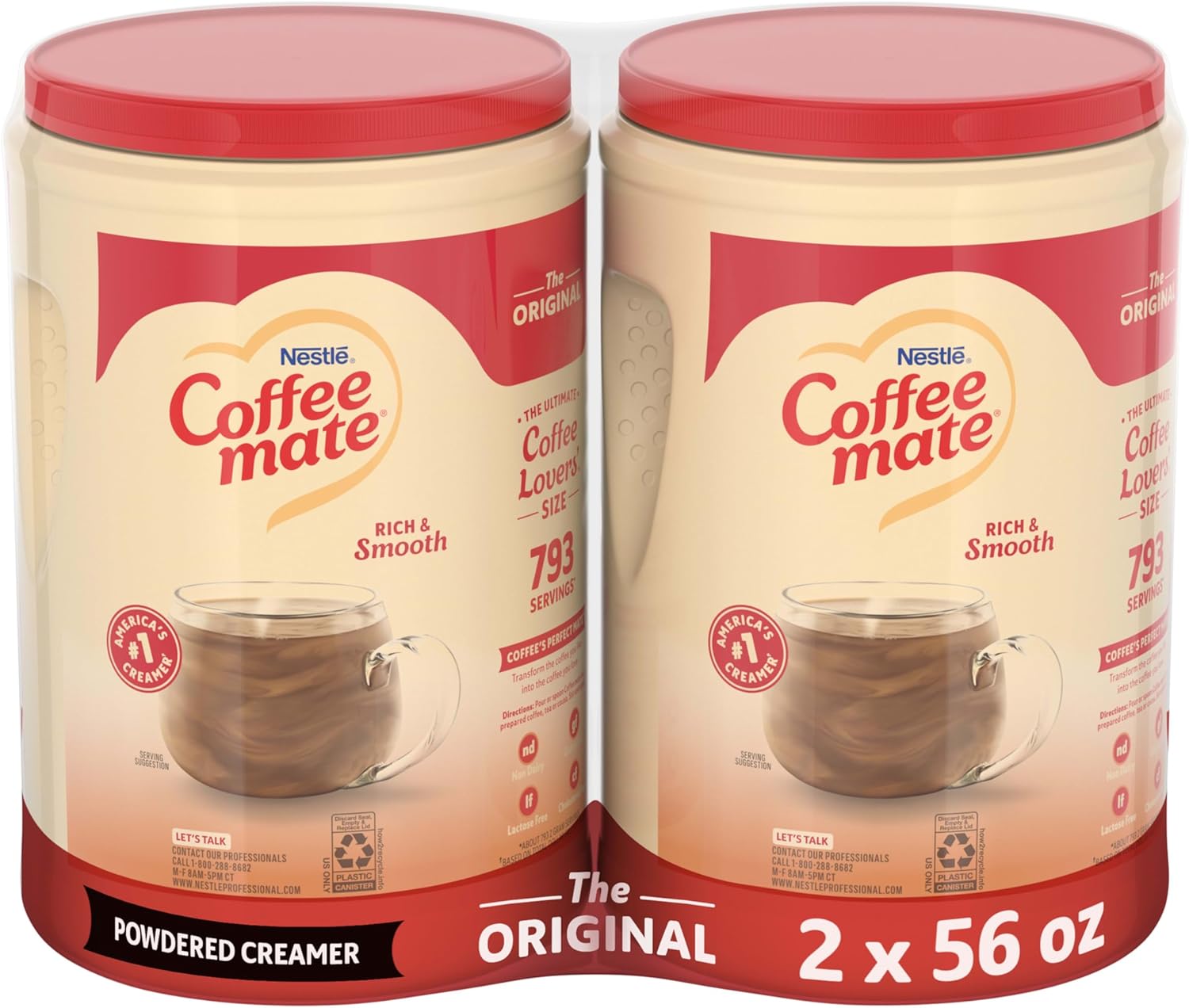 Nestle Coffee mate Coffee Creamer, Original, Non Dairy Powder Creamer, 56 oz Bulk Pack (Pack of 2)