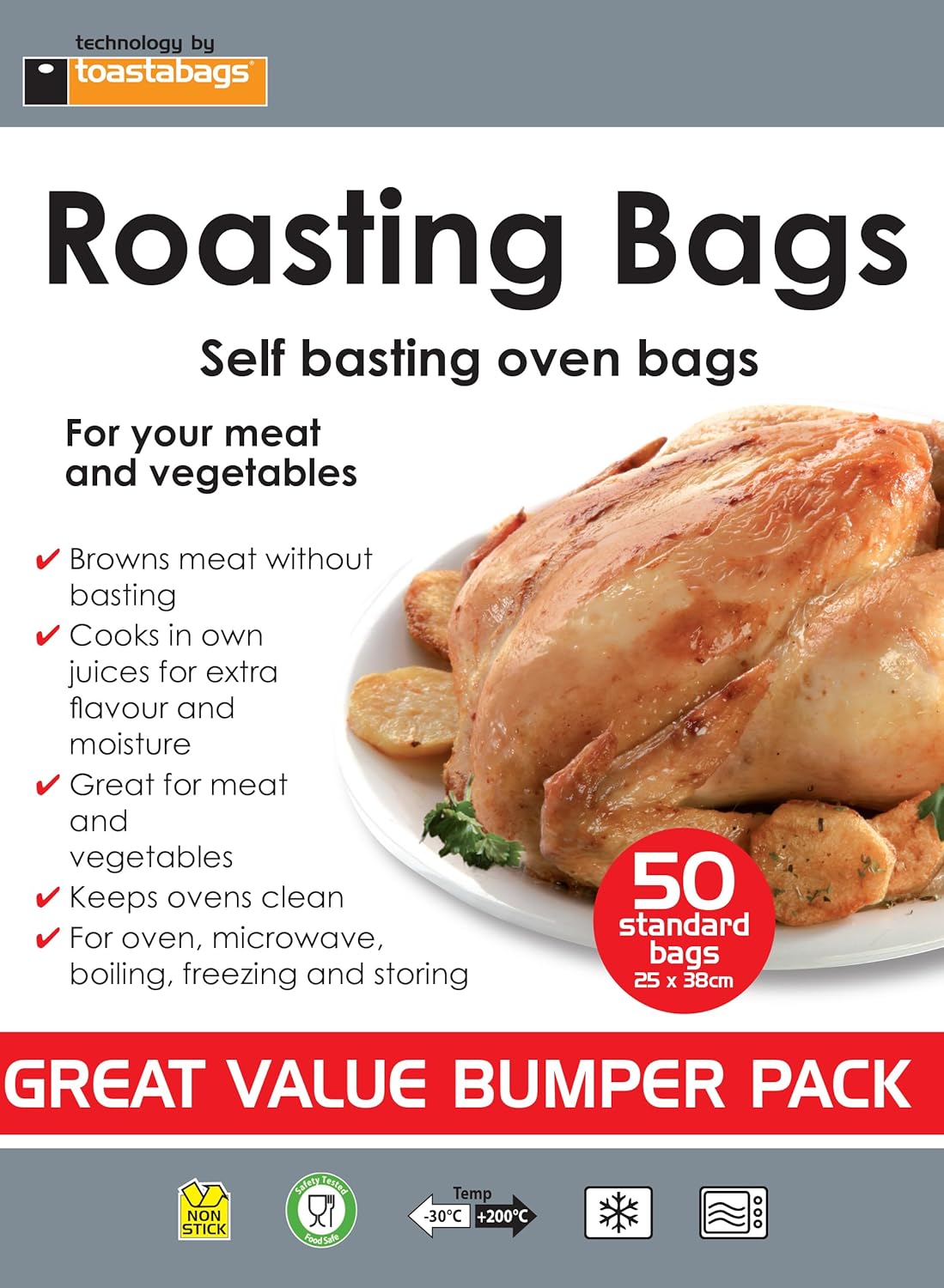 Toastabags Roasting Bags, 25 x 38 cm Standard (Pack of 50)