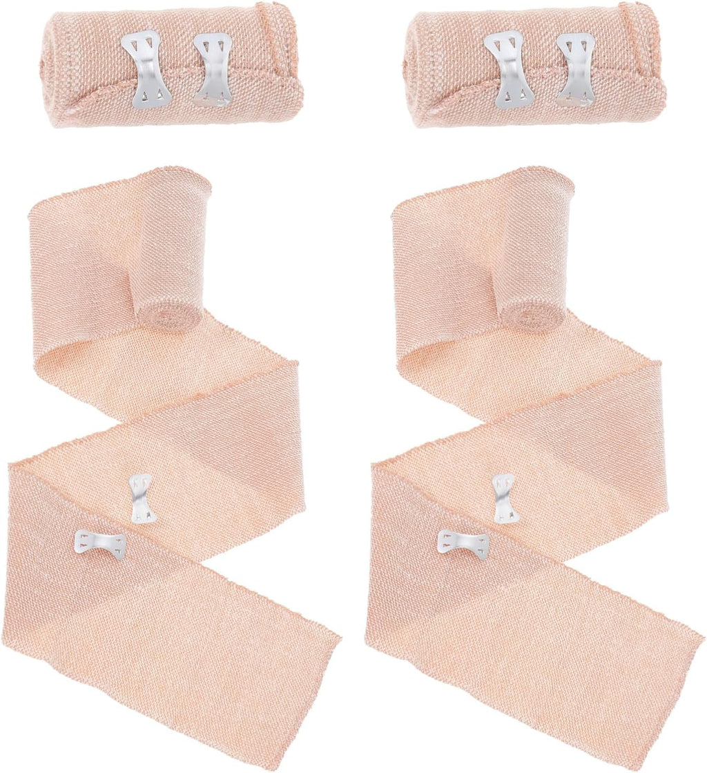 Beavorty 4Rolls Cohesive Elastic Sports Bandages Skin Tone Leg Wrap for Injury Prevention Flexible Compression Wrap for Ankle and Calf Support Breathable and Easy to Use