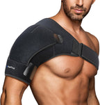 Suptrust Shoulder Brace for Women and Men: Shoulder Pain Relief Rotator Cuff Support Adjustable Fit Sleeve Wrap Relief for Injuries and Tendonitis - Large/X-Large Size, Black