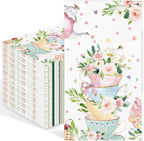 100PCS Tea Party Paper Napkins 3 Ply Disposable Hand Towels for Bathroom Spring Floral Tea Cup Guest Napkins Decorative Flower Teacups Dinner Napkins for Wedding Bridal Baby Shower Birthday Party