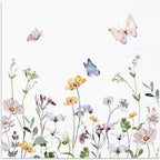 Audree 100 Pack Floral Cocktail Napkins Paper 3 Ply (5x5") - Wildflower Dinner Hand Paper Napkins for Wedding, Bridal, Baby Shower, Birthday, Tea Party, Garden Party, Anniversary Decorative Towels