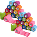 32 Rolls 3 Inch Self Adhesive Bandage Wrap, Vet Wrap for Horses Dogs Wounds Care Dressings, Elastic Self Stick Cohesive Bandage Wrap, Wrist, Sports, Ankle Tape Leg Wraps (Mixed)