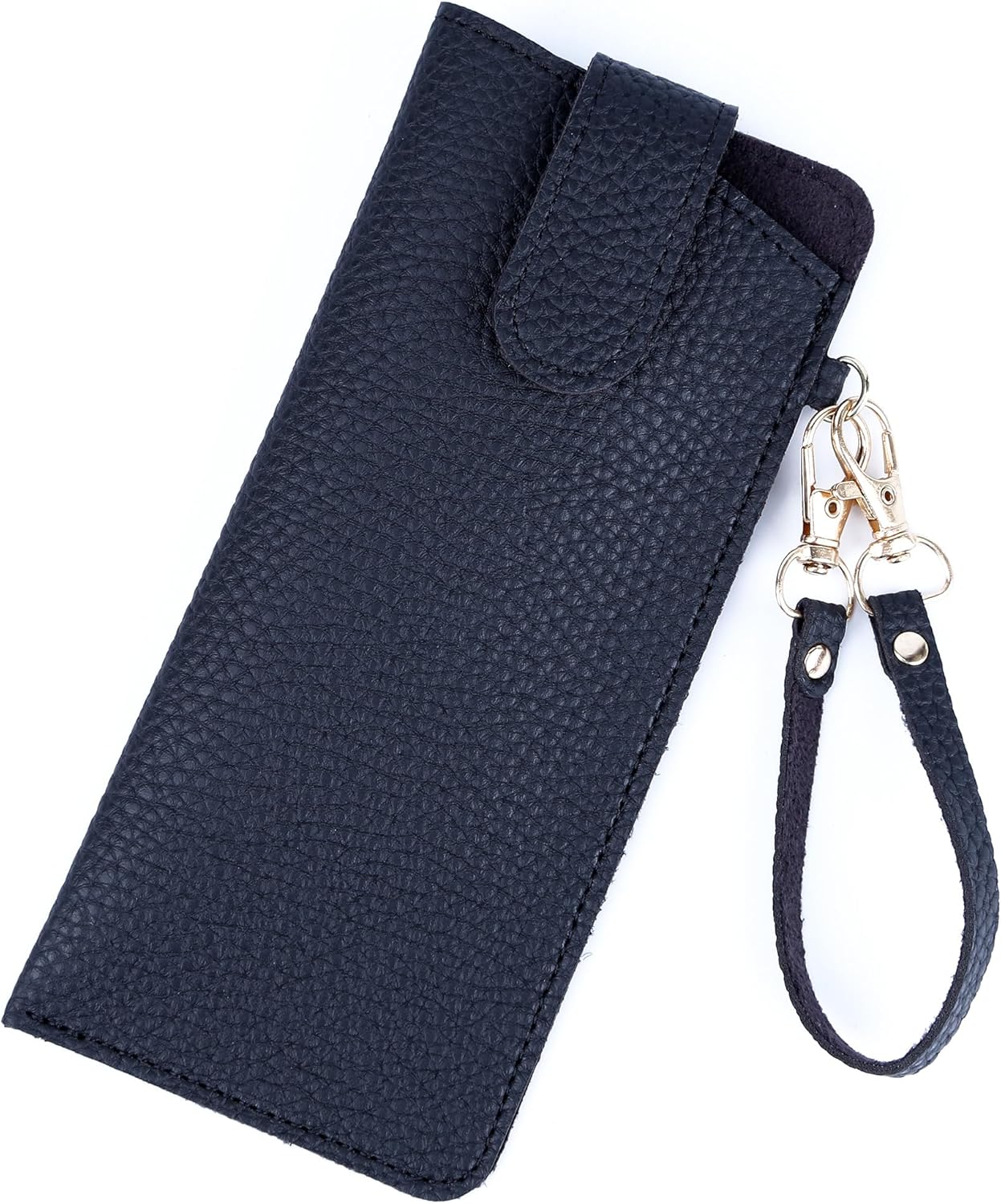 Leather Sunglasses Pouch with Holster Clip, Portable Eyeglass Organizer Pouch Bags for Travel Hanging Backpack