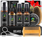 XIKEZAN Beard Kit for Men Grooming & Care Set w/2 Pack Beard Serum, Wash, Oil, Balm, Comb, Brush, Scissor, Bag, EBook, Unique Birthday Gifts for Men Him Dad Husband Brother Christmas Stocking Stuffers