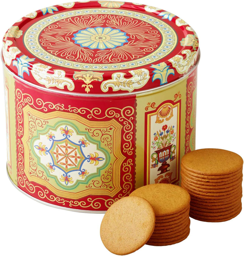Nyakers Gingerbread Snaps Cookie Tin, Finest Ginger Snaps Original Flavor Swedish Cookie, 750 g - 26.45 oz - 1.65 lbs, With Protective Insert