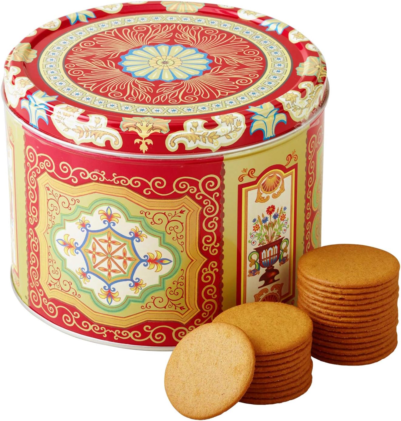 Nyakers Gingerbread Snaps Cookie Tin, Finest Ginger Snaps Original Flavor Swedish Cookie, 750 g - 26.45 oz - 1.65 lbs, With Protective Insert