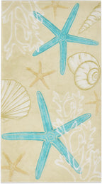 Gift Boutique 100 Starfish and Seashells Guest Napkins Disposable Paper Beach Sea Shell Star Fish Sand Dinner Hand Napkin Nautical Bathroom Birthday Party Supplies