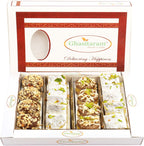 Ghasitaram Gifts Diwali Gifts Diwali Sweet - Assorted Box of Barfis, Dryfruit Sweets 400 GMS