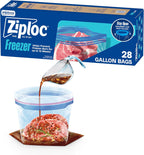Ziploc Brand Gallon Freezer Storage Bags, Stay Open Design, Easy to Fill, 1 gal, 28 ct