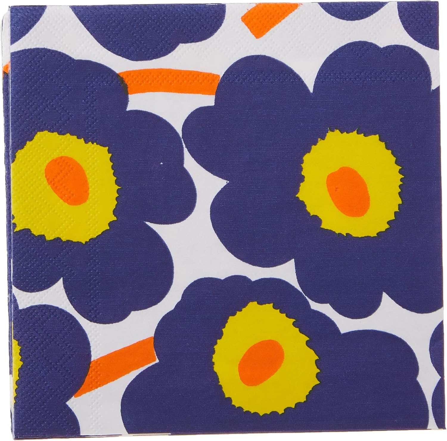 IHR Ideal Home Range Cocktail Napkins Marimekko Disposable 3-Ply Paper Party Napkin Pack, 5" x 5", Unikko Dark Blue, 20-Count