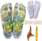 Reflexology Socks Set with Tools, 2 Pairs Foot Massage Socks Chiro Acupressure Acupuncture Massage Tool Trigger Point Pain Relief Remedy Acupoint Birthday Gifts for Women