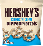 HERSHEY'S Cookies 'n' Creme Dipped Pretzels Bag, 8.5 oz