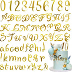 Acrylic Alphanumeric Cake Decoration DIY Cupcake Decoration A-Z Alphanumeric Mirror 0-9 Cake Decoration Pick Personalized Letters Anniversary Wedding Baby Shower Party Supplies