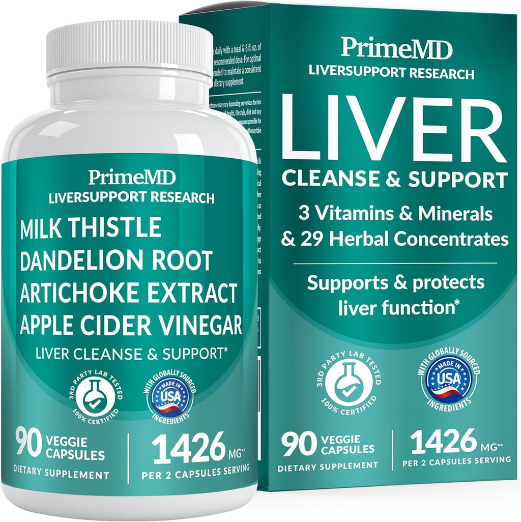 32-in-1 Liver Support with Milk Thistle Supplement – Liver Detox with Silymarin, Artichoke Extract & Beetroot Powder – Comprehensive Wellness Formula for Liver Cleanse – 1426mg (90 count) (Pack of 1)