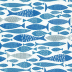 IHR Ideal Home Range Cocktail Napkins Disposable 3-Ply Paper Party Napkin Pack, 5" x 5", School Of Fish, 20-Count