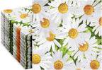 100 Pack Decorative Daisy Floral Pattern Paper Napkin, 2-Ply, 6.5x6.5”, Napkins for Garden Bridal Shower, Tea Party, Wedding & Decorative Party Supplies