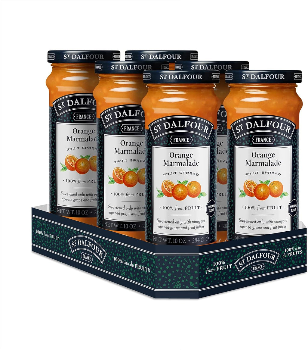 St. Dalfour Orange Marmalade Fruit Spread - 10oz - 100% from Fruit, No Artificial Ingredients, Non-GMO, No Cane Sugars, All Natural - Pack of 6