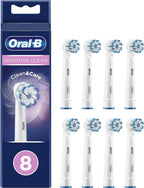 Oral-B Sensitive Clean Replacement Brush Heads x 8 Original Refill for Electric Toothbrush, White, 200 gram