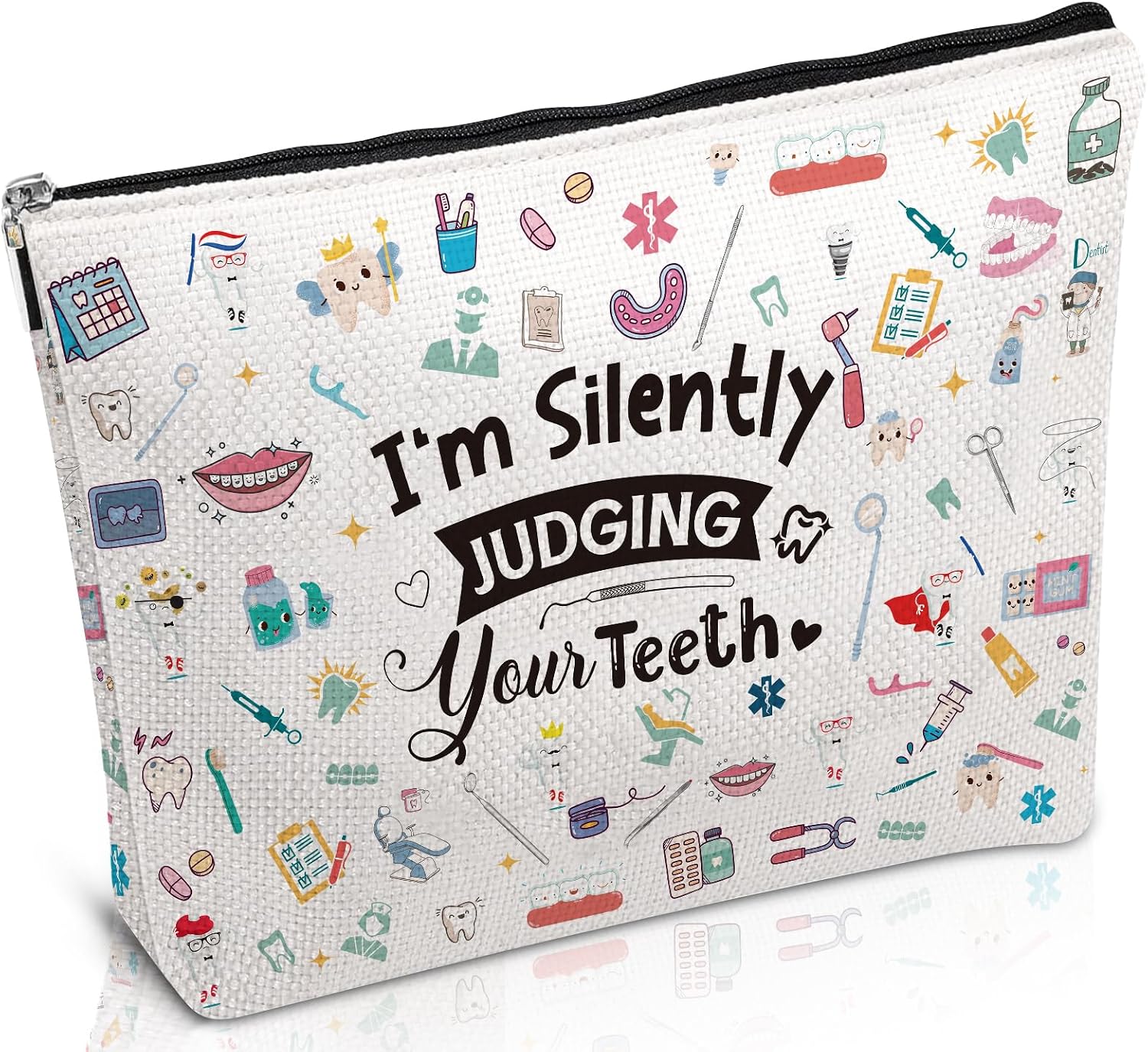 Dental Hygienist Gift for Women - Dental Assistant Gifts Makeup Bag, Dentist Gift Cosmetic Bag with Zipper, Dental Hygiene Appreciation Gifts, Dental Students Graduation Gifts