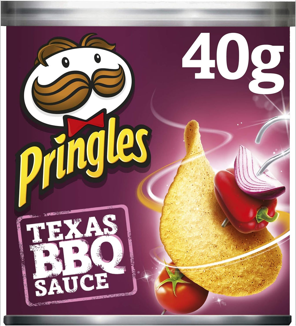 Pringles Texas Bbq Sauce Pop & Go 40G (Pack Of 12)