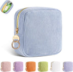 Period Bag for Teen Girls, Corduroy Sanitary Napkin Storage Bag, Menstrual Pad Pouches Tampon Holder for Purse
