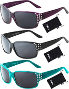 Polarized Sunglasses for Women - Premium Fashion Sunglasses - HZ Series Diamante Womens Designer Sunglasses