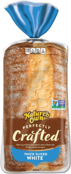 Nature's Own Perfectly Crafted White Bread, Thick Sliced Non-GMO Sandwich Bread, 22 oz Loaf
