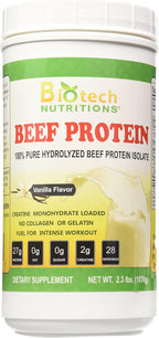 Beef Protein Powder, Vanilla, 2.3 Pound
