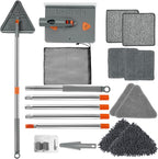Base Board Cleaner Tool with 76" Long Handle, 360° Rotatable Wall Cleaner Base Boards Cleaning Tool, Wall Washing Mop with 8 Reusable Pads for Buddy, Painted Walls, Ceilings and Baseboards