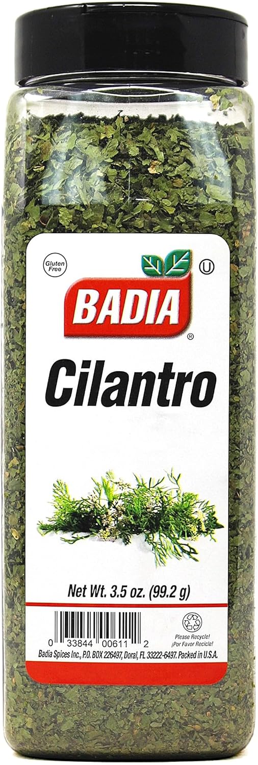 Badia Cilantro Flakes, 3.5 oz – Bright Citrus Herb, Dried Cilantro Leaf for Convenient Use, Gluten Free