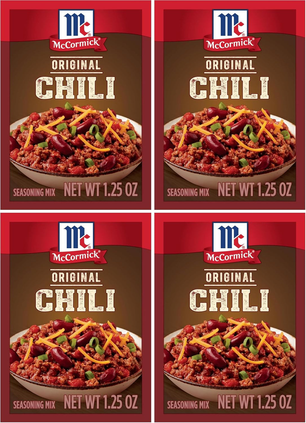 McCormick Original Chili Seasoning Mix, 1.25 oz (Pack of 4)