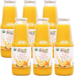 Anna and Sarah 33.8 Oz Organic Orange Juice - Glass Bottle (6 Pack) No Sugar, No Artificial Colors, No Preservatives, No Flavors Added,NOT from Concentrate