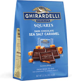 GHIRARDELLI Dark Chocolate Sea Salt Caramel SQUARES, 12.7 oz Bag Premium Individually Wrapped Dark Chocolate Candy