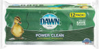 Dawn Power Clean Dual-Sided Scrubber Sponges for Dishwashing, Wave-Shaped Kitchen Sponges for Dish Cleaning, Pack of 12, Green