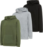 PURE CHAMP Boys Hoodies 3 Pack Fleece Pullover & Zip-Up Sweatshirts for Boys Kids Youth Plain Basic Everyday Wear Sizes 4-20