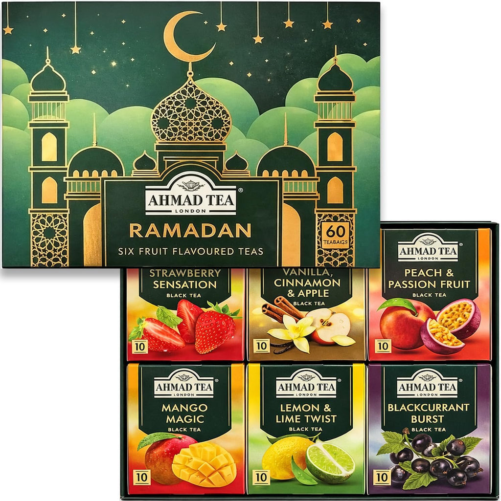 Ahmad Tea - Ramadan Gift Box, 60 Teabags, Fruitytea Assorted Black and Green Tea Selection (Fruity)