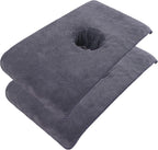 Massage Table Cover 2Pcs Soft Massage Bed Cover with Face Hole 16x32'' Reusable Spa Beauty Bed Cover Towel with Face Hole Massage Bed Sheet for Skin Care,Grey Massage Table Cover With Face Hole