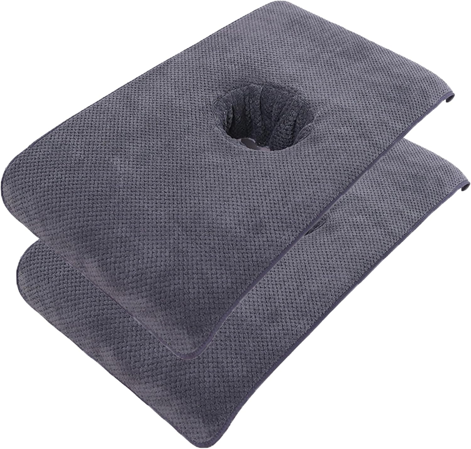 Massage Table Cover 2Pcs Soft Massage Bed Cover with Face Hole 16x32'' Reusable Spa Beauty Bed Cover Towel with Face Hole Massage Bed Sheet for Skin Care,Grey Massage Table Cover With Face Hole