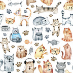 20 Multi-Coloured Cat Motif Disposable Napkins, 3-Ply, 33 x 33 cm (Unfolded), 16.5 cm (Folded), Paper, Perfect for Table Decoration, Parties, Events, and Decoupage