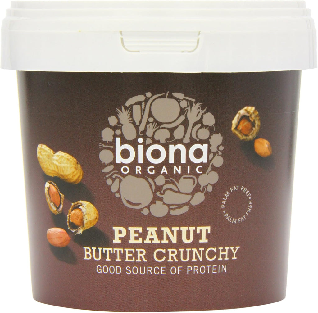 Biona Organic Peanut Butter Crunchy 1kg - Pack of 2