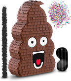 Jergrim Funny Poop Piñata 4-Piece Set perfect for Birthday Parties, Decorations, Emoticon Parties, Fun shape, Great Party Addition for kids, teens, and adults (17”X10”) Durable!