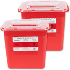 Alcedo Sharps Container for Home Use 2 Gallon (2-Pack) | Biohazard Needle and Syringe Disposal | Professional Medical Grade