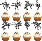 Ercadio 24 Pcs Wrestling Cupcake Toppers Glitter Black Man Wrestler Birthday Cupcake Pick Decorations Wrestling Sport Theme Kids Birthday Baby Shower Party Decorations