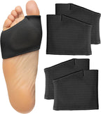 ZenToes Metatarsal Pads for Men and Women - Ball of Foot Pain Relief Cushions for Sesamoiditis, Metatarsalgia, Morton's Neuroma - 2 Pairs Fabric Sleeves with Gel Inserts (Medium, Black)