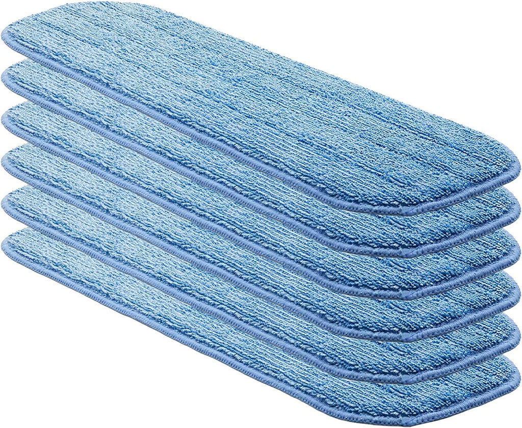 Replacement Washable Microfiber Absorbing Mop Head - Compatible with E-Cloth Deep Clean Mop Head, Wet & Dry Cleaning Cloth Refills for All Hard-Floor (Blue) 6Pack